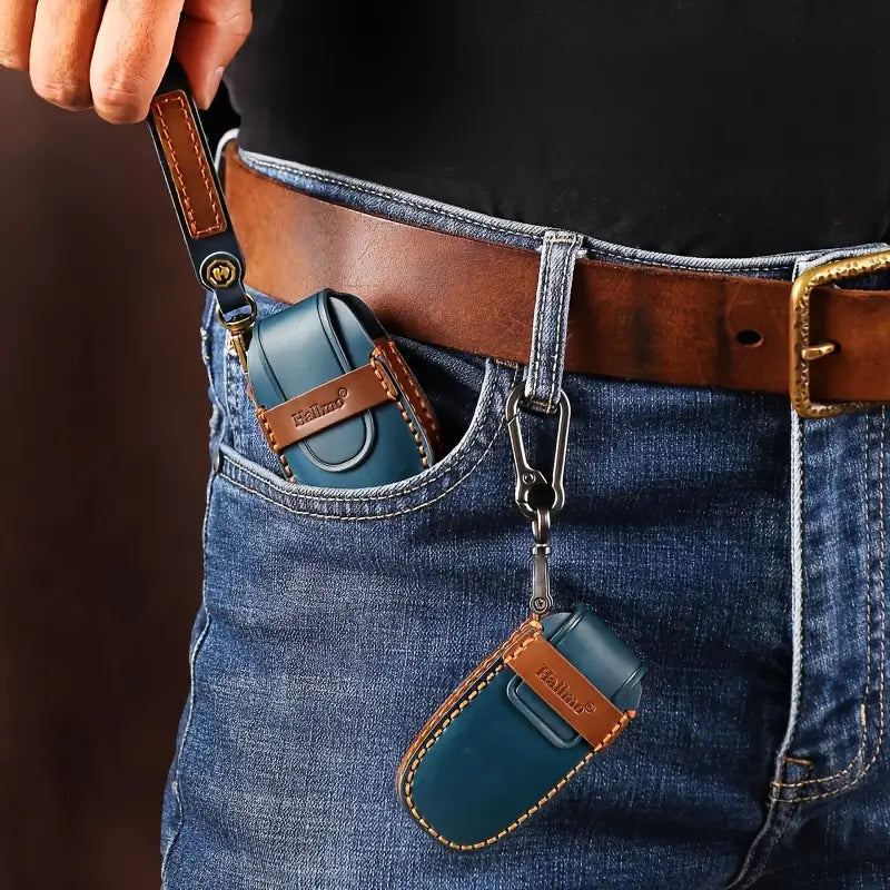 Premium Genuine Leather Key Fob Cover for Toyota