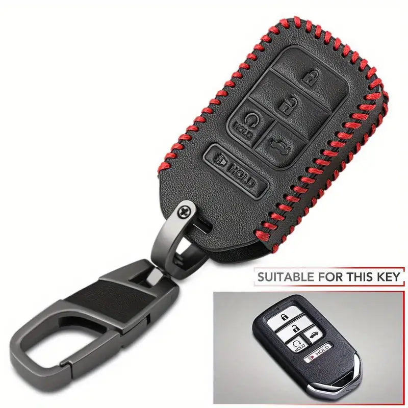 PU Leather, 5 Button, Car Key Case Cover For Honda