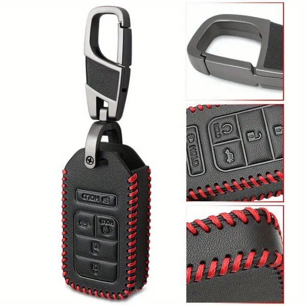 PU Leather, 5 Button, Car Key Case Cover For Honda