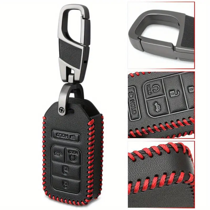 PU Leather, 5 Button, Car Key Case Cover For Honda