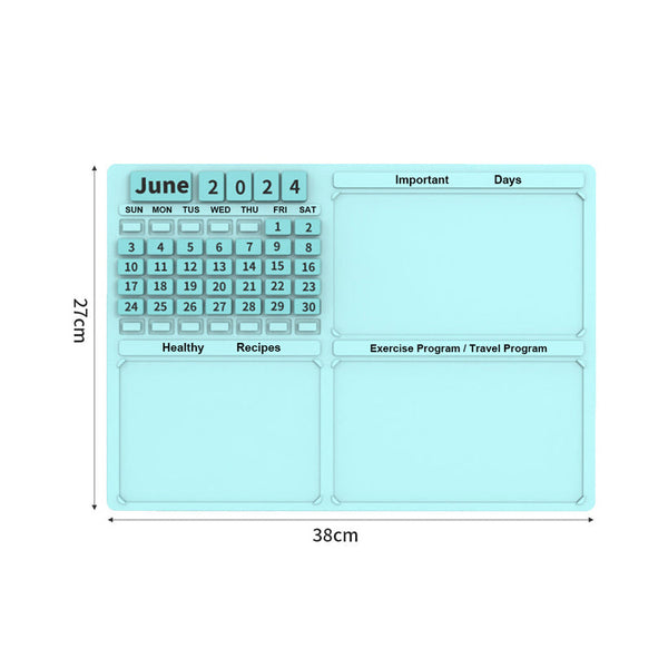 Aesthetic Silicone Magnetic Calendar for Refrigerator, DIY Fridge Calendar Magnet for Easy Organizing - Nature