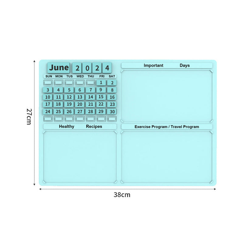 Aesthetic Silicone Magnetic Calendar for Refrigerator, DIY Fridge Calendar Magnet for Easy Organizing - Nature