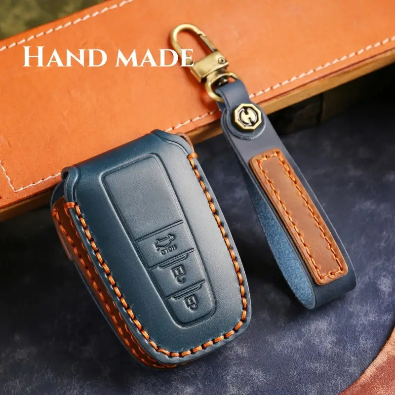 Premium Genuine Leather Key Fob Cover for Toyota