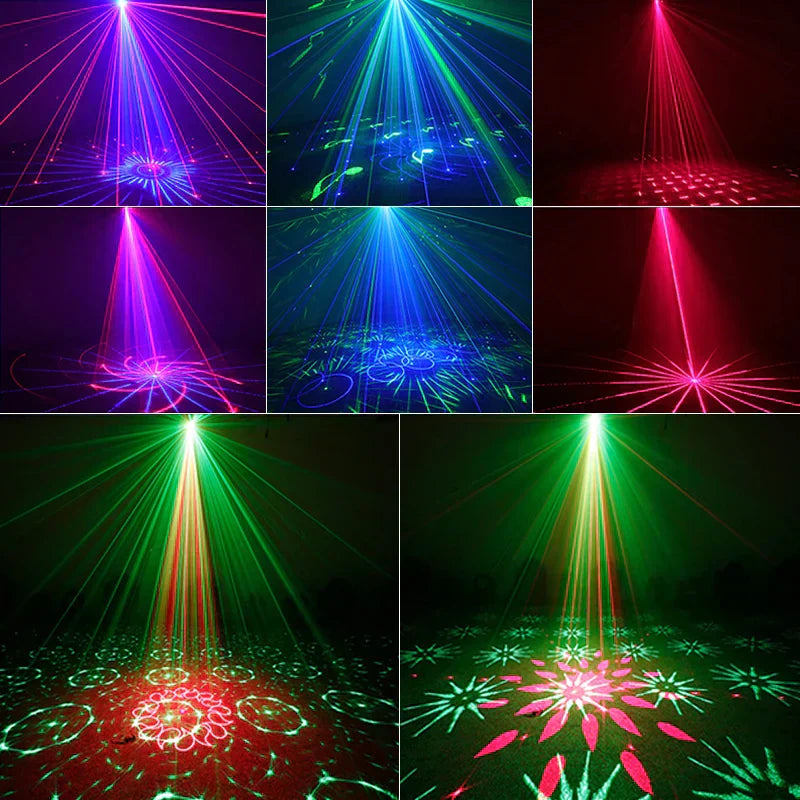 Mini DJ Disco Light: RGB Laser Projector with 48 Patterns and Sound Activation