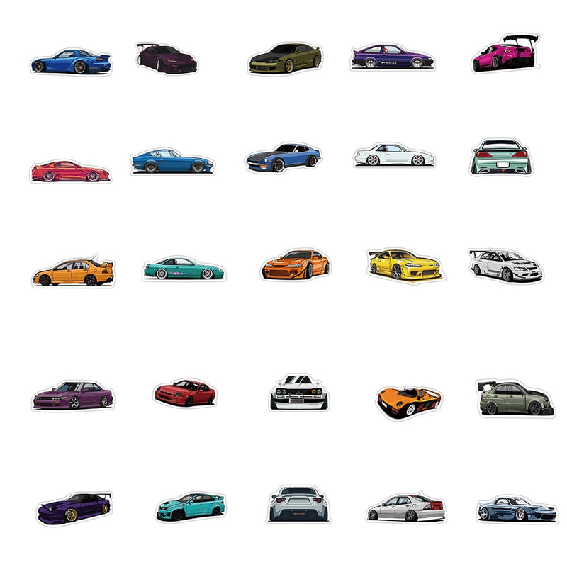 10/30/50/100PCS JDM Retrofit Racing Car Graffiti Stickers