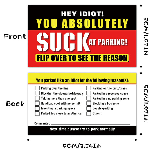 Stop Bad Parking Cards® (50 Pack)