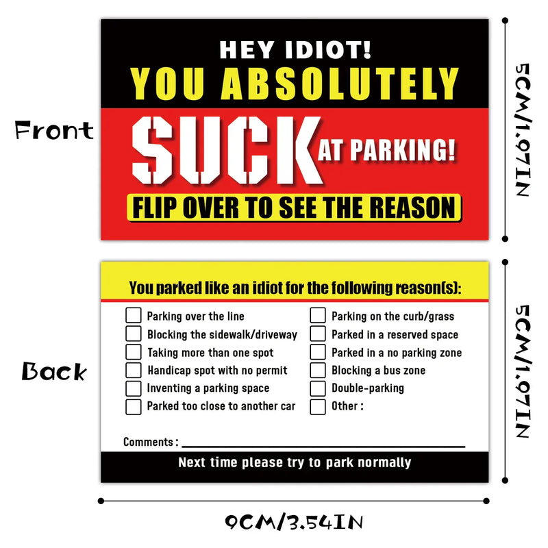 Stop Bad Parking Cards® (50 Pack)