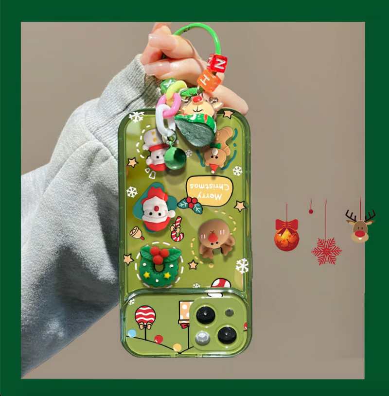 🎄Christmas Tree Pendant Flip Mirror Case Cover For iPhone🎅