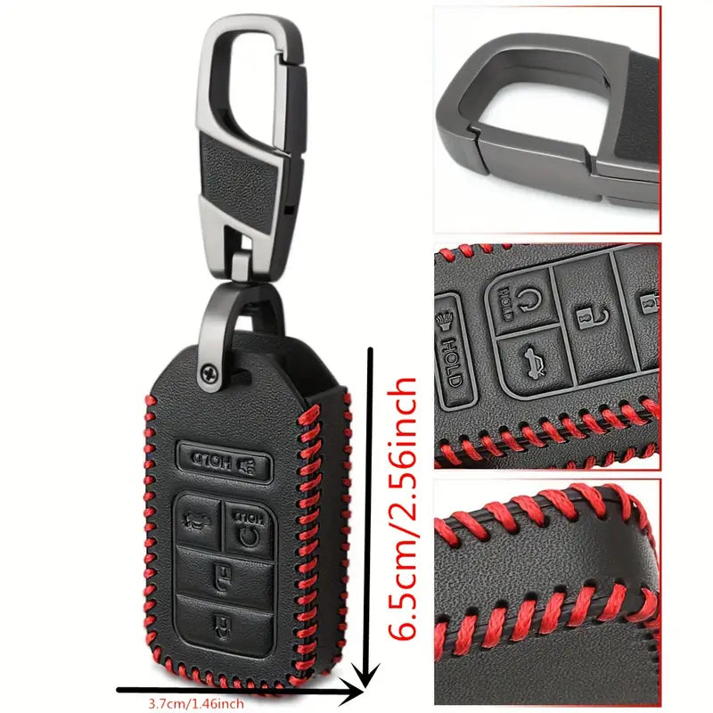 PU Leather, 5 Button, Car Key Case Cover For Honda