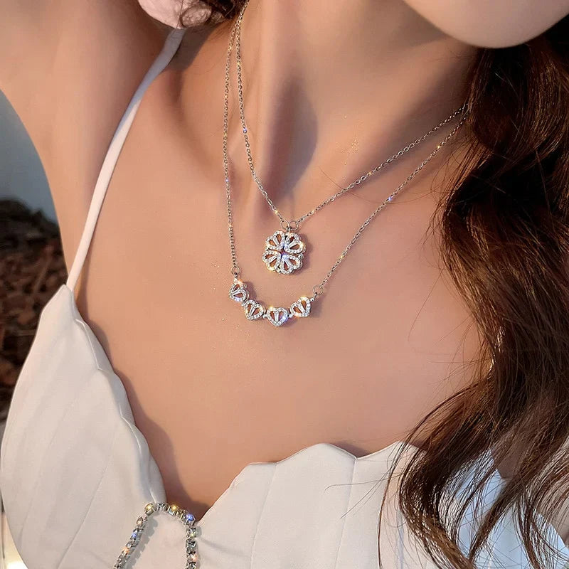 Clover Hearts Necklace - Black Friday SALE