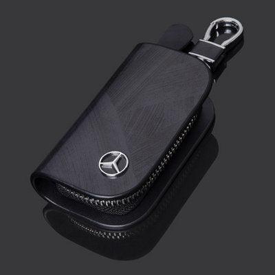 Wood Grain Leather Car Key Case