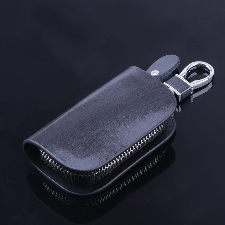 Wood Grain Leather Car Key Case